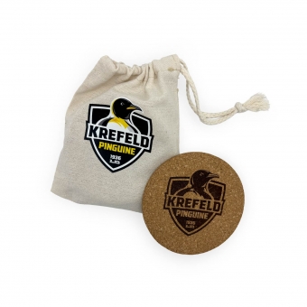 Krefeld Pinguine - Kork-Untersetzer Logo 4er Set