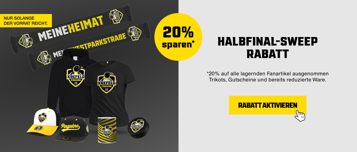 20% Viertelfinal-Sweep-Rabatt der Krefeld Pinguine