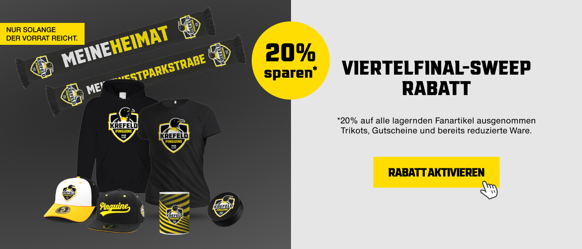 20% Viertelfinal-Sweep-Rabatt der Krefeld Pinguine