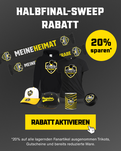 20% Viertelfinal-Sweep-Rabatt der Krefeld Pinguine